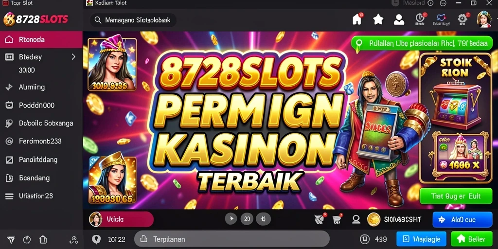 Screenshot gameplay 8728SLOTS dengan tema slot kasino yang menarik.