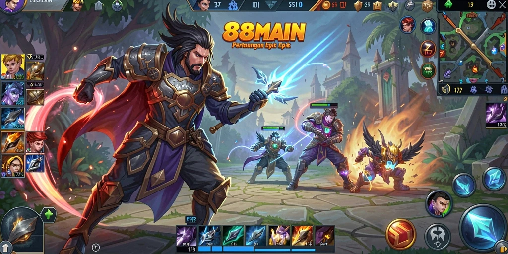 Tampilan gameplay intens di 88MAIN saat pertarungan berlangsung