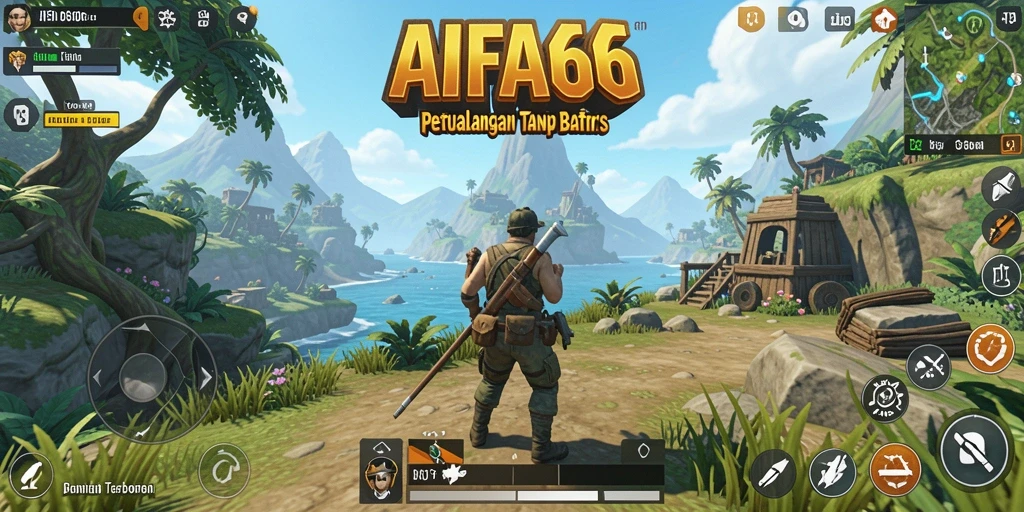 Tangkapan layar gameplay AIFA66 menunjukkan petualangan di dunia terbuka.