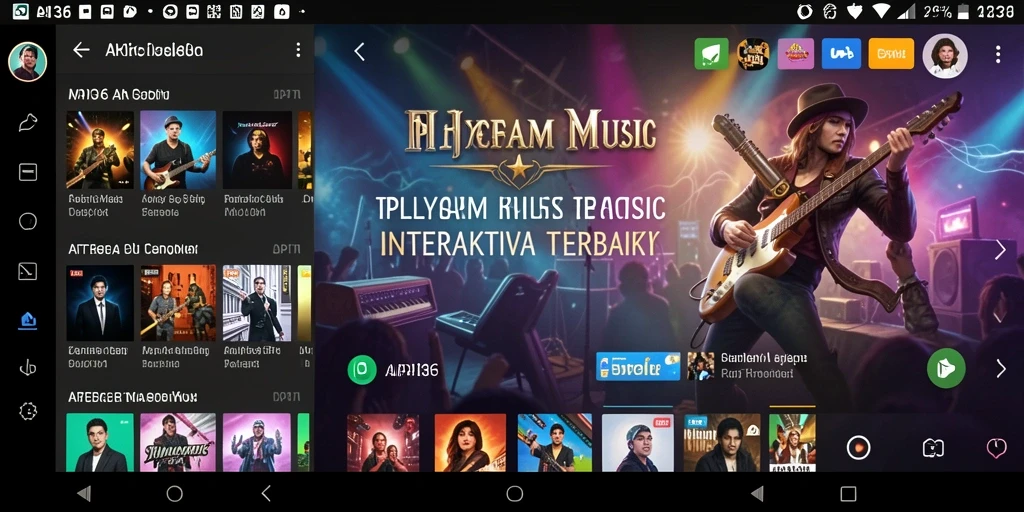 Tampilan screenshot gameplay API36 yang menampilkan antarmuka pengguna musik.