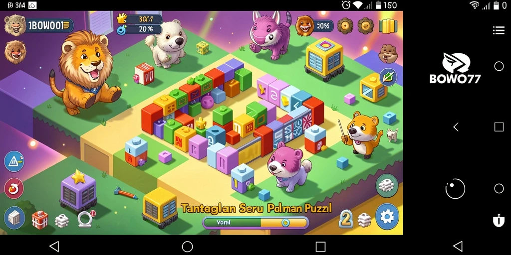 Tampilan gameplay BOWO77 dengan teka-teki yang menantang.