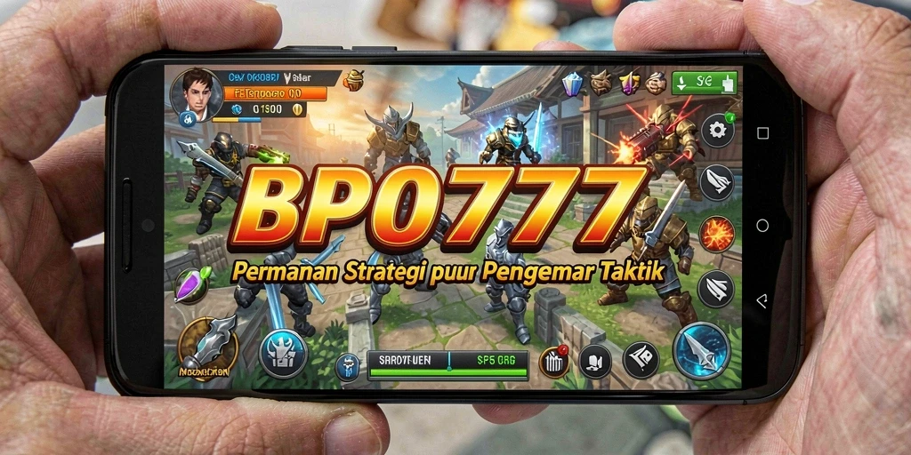 Screenshot gameplay BPO777 menampilkan pertempuran strategi yang intens.