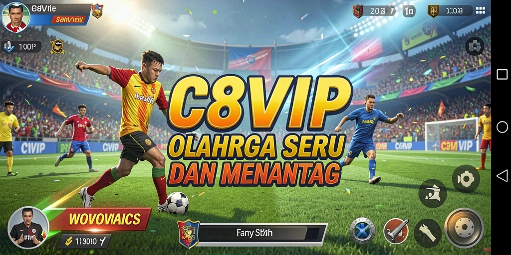 Screenshot menunjukkan aksi seru dalam C8VIP saat bertanding di olahraga favorit.