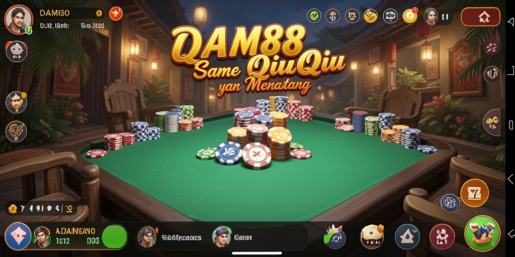 Screenshot utama DAM88 menunjukkan gameplay seru QiuQiu.