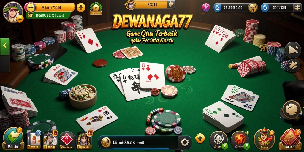 Screenshot gameplay DEWANAGA77 menunjukkan aksi seru permainan QiuQiu.