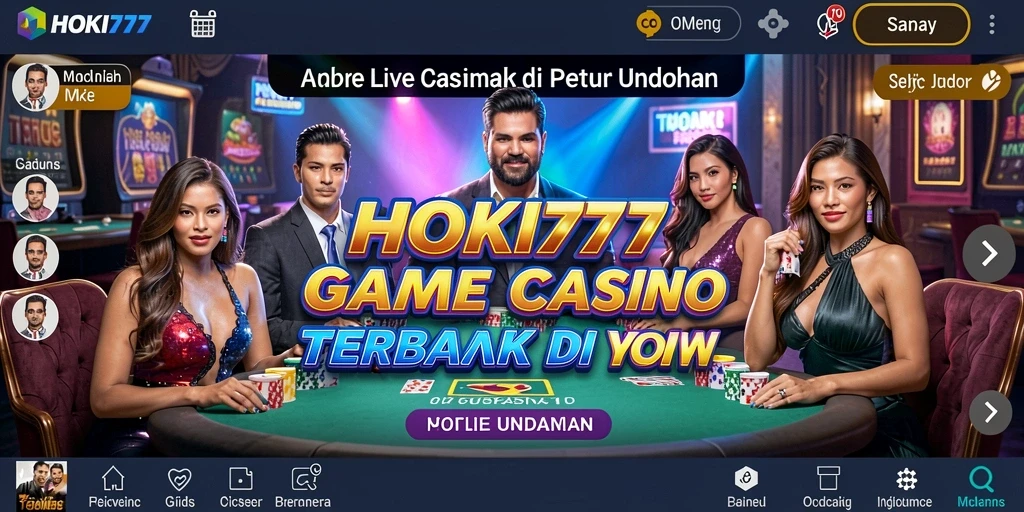 Tampilan gameplay Live Casino HOKI777 yang mendebarkan dan interaktif.