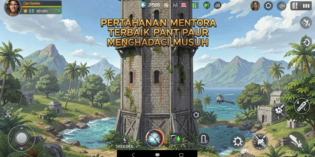 Tangkapan layar gameplay JPS88 menampilkan menara yang siap bertahan dari serangan musuh.