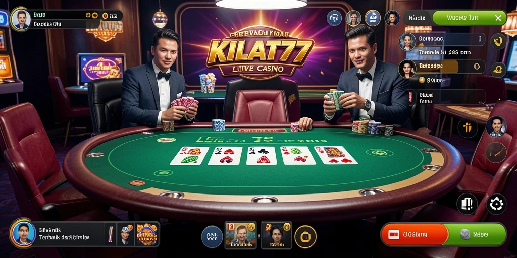 Tampilan gameplay KILAT77 yang intens dalam kasino langsung.
