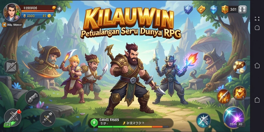Tampilan layar gameplay RPG KILAUWIN yang mendebarkan.
