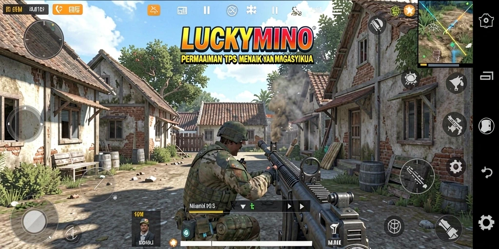 Tampilan seru dari gameplay intense di LUCKYMINO.