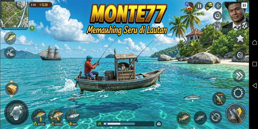 Gameplay menarik di MONTE77 dengan pemandangan laut yang indah.