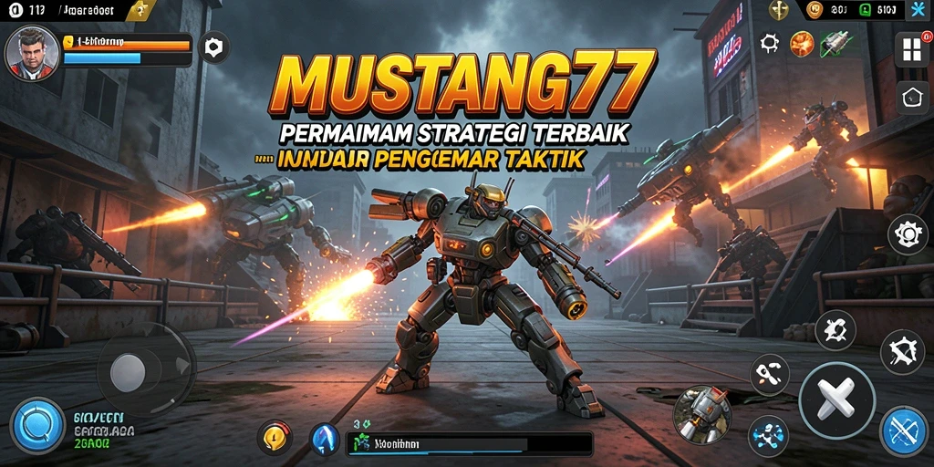 Tangkapan layar dari gameplay <strong>MUSTANG77</strong> yang menunjukkan pertempuran strategis yang mendebarkan.
