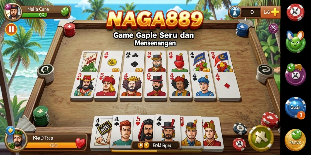Tampilan gameplay Gaple yang seru dan interaktif di NAGA889.