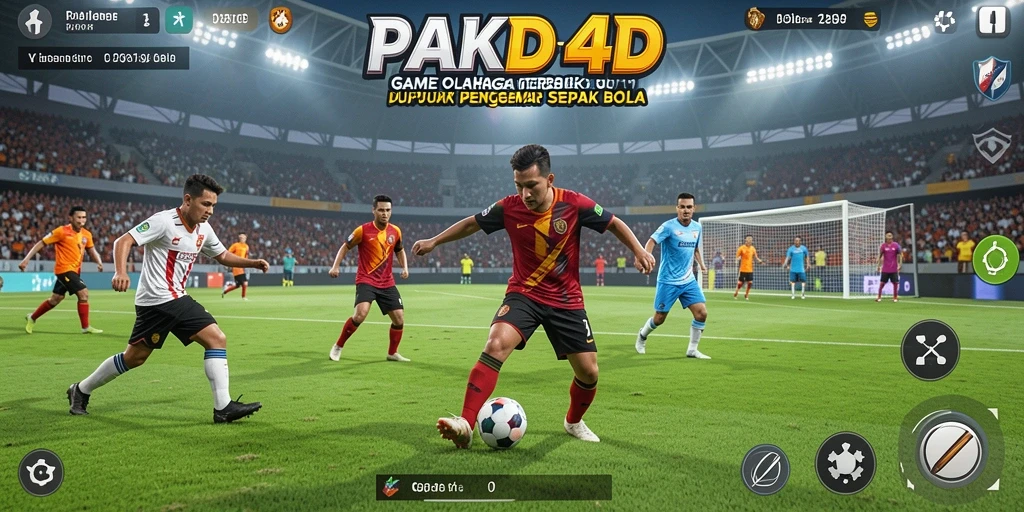 Screenshot utama <strong>PAKDE4D</strong> menampilkan pemain sedang beraksi di lapangan.