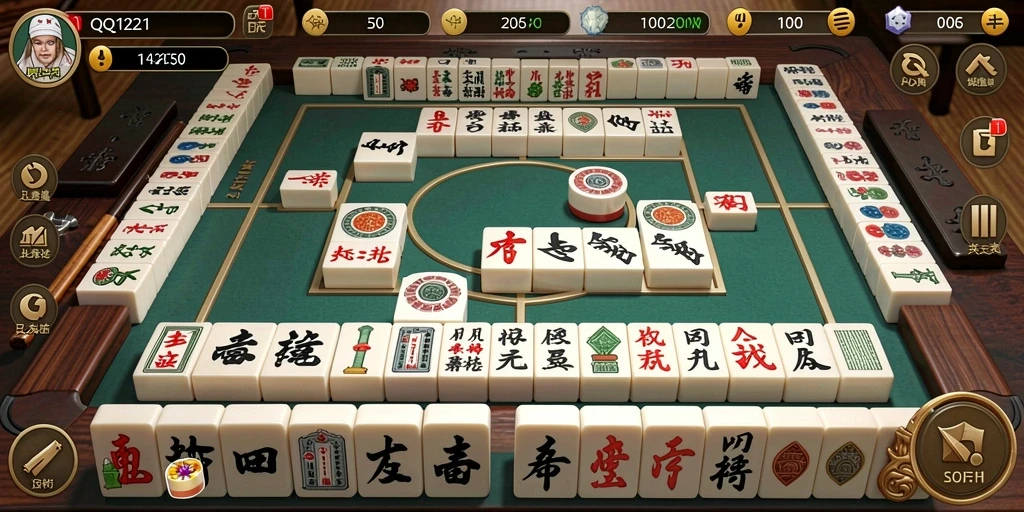 Screenshot gameplay QQ1221 menampilkan keseruan permainan Mahjong.