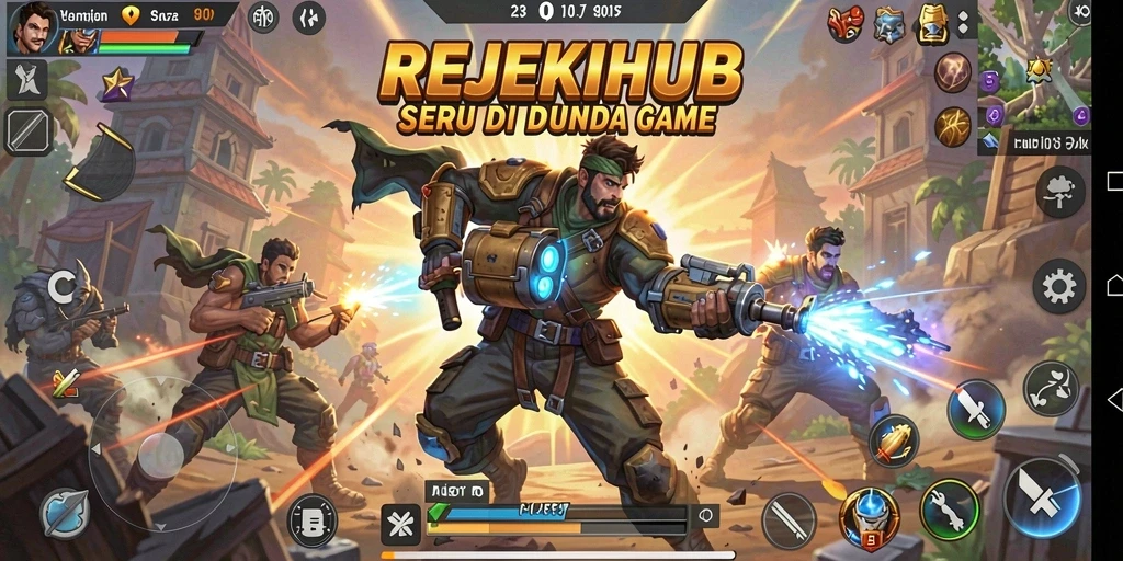 Tampilan aksi seru dalam gameplay Fighting REJEKIHUB.