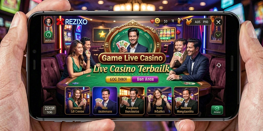 Tampilan gameplay seru dan interaktif di aplikasi REZIXO Live Casino.