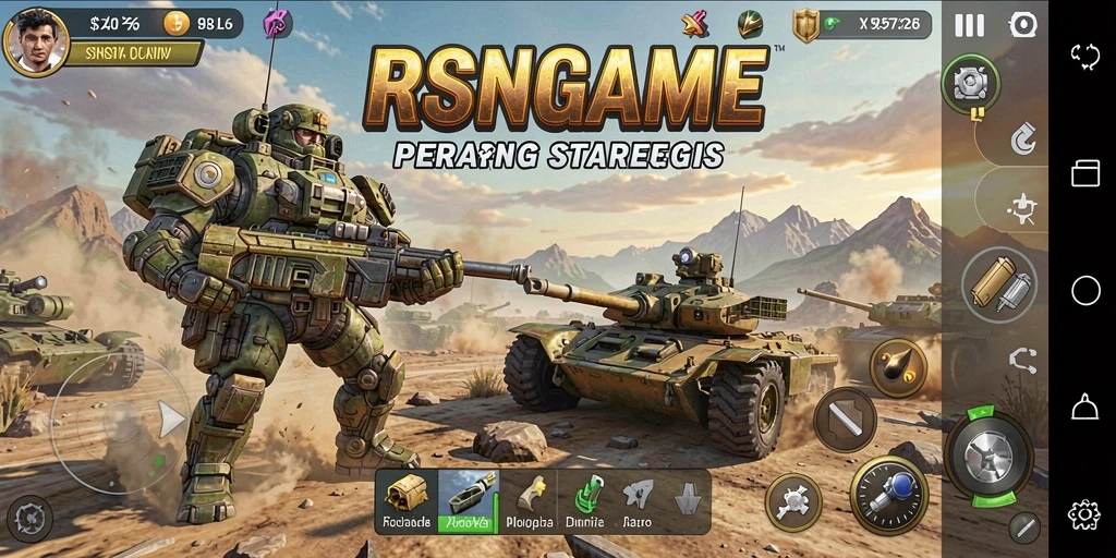 Screenshot RSNGAME menunjukkan aksi pertempuran strategi yang mendebarkan.