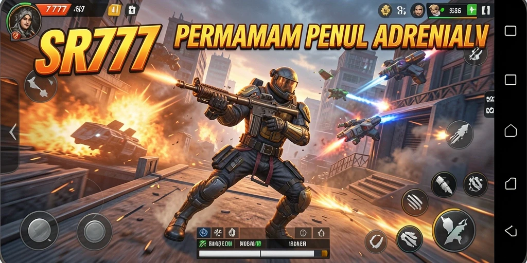 Screenshot gameplay SR777 menampilkan aksi mendebarkan di arena pertempuran.